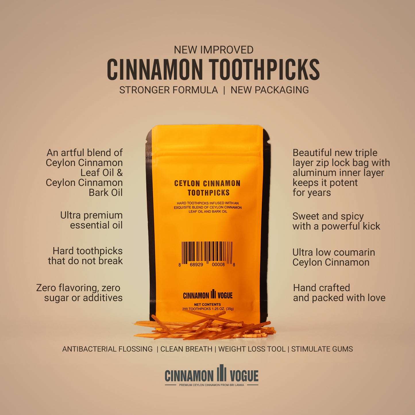 CEYLON CINNAMON TOOTHPICKS